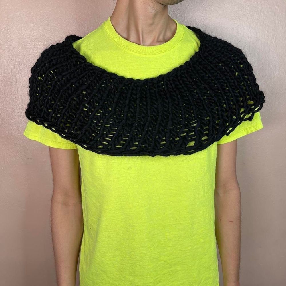 handmade goth poncho crochet shawl Victorian style scarf punk anime top